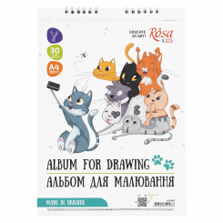 Канцтовары - Альбом для рисования ROSA Kids Cats Selfies 30 листов (8131402)