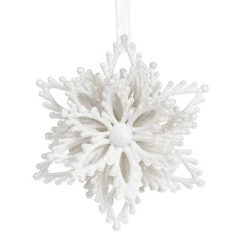 Аксесуари для свят - Підвіска новорічна Flora Сніжинка Білий (12288) (MR35260)