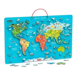Пазлы - Пазл магнитный Viga Toys Карта мира с маркерной доской на английском (44508EN)