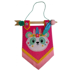 Наборы для творчества - Набор для творчества Apli Krapli Сшей сам флажок на стену из фетра Панда (2222438688010)