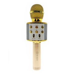 Музыкальные инструменты - Микрофон для караоке G-SIO золотистый с подсветкой (UFTMK2LGold) (4820176254047)