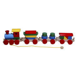 Розвивальні іграшки - Каталка Komarov Toys Паровоз і 3 вагони (Р202)