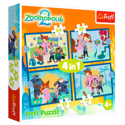 Пазлы - Пазлы Trefl Приключенческий Зоотрополис 4 в 1 (34677)