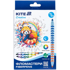 Канцтовары - Набор фломастеров Kite Creative двусторонние 12 шт (K-1151)