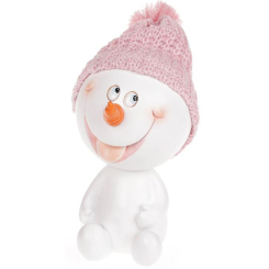 Аксессуары для праздников - Статуэтка Снеговичок в розовой шапке 16 см Bona DP43061