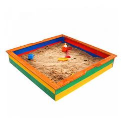 Ігрові комплекси, гойдалки, гірки - Дитяча пісочниця SportBaby кольорова з бортиком 145х145х24 (Пісочниця 25) (Песочница 25)