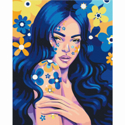 Товары для рисования - Картина по номерам Brushme Девушка индиго (BS53734) Товары для рисования - Картина по номерам Brushme Девушка индиго (BS53734)