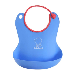 Товары по уходу - Детский фартук для кормления силиконовый Babyhood голубой (BH-401B)