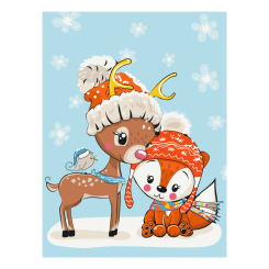 Товары для рисования - Картина по номерам Brushme Олененок с лисичкой (KBS0077)