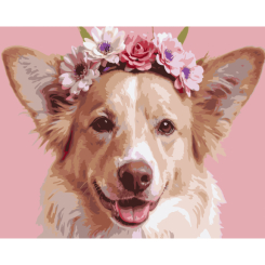 Товари для малювання - Картина за номерами Strateg Усміхнений пес 40 х 50 (VG042) Товари для малювання - Картина за номерами Strateg Усміхнений пес 40 х 50 (VG042)