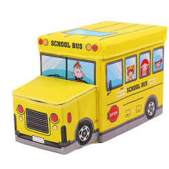Намети, бокси для іграшок - Пуф-кошик для іграшок Шкільний автобус жовтий MiC (BT-TB-0011) (119355)