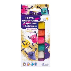 Наборы для лепки - Набор для лепки Genio Kids Тесто-пластилин блестящий 6 цветов  (TA1091)