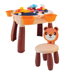 Детская мебель - Игровой стол и стул IBLOCK Time 2 school коричневый (PL-921-286)