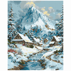 Товары для рисования - Картина по номерам Ідейка Новогодний пейзаж 40 х 50см (KHO6420)