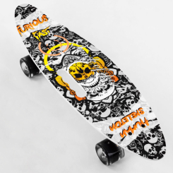 Пенниборд - Скейт Пенни с ручкой Best Board Human Skeleton Разноцветный (04561) (104561)