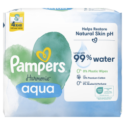 Товары по уходу - Влажные салфетки Pampers Harmonie aqua 4х48 шт (8006540556139)