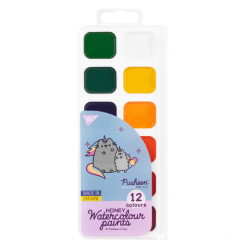 Канцтовары - Краски акварельные медовые Yes Pusheen 12 цветов (110275)