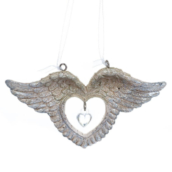 Аксессуары для праздников - Новогодняя подвеска Elso Сердце с крыльями 6 шт. (2007-058) (MR35072)