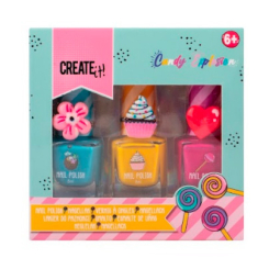 Косметика - ​Набор лаков для ногтей Create It! Candy с колечками зеленый (84807/2)