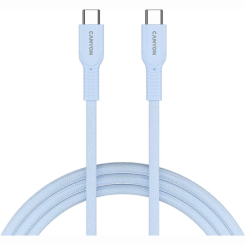 Павербанки - Кабель Canyon OnWire 60CL C-C 60W COLOR Braided 1 м Light Blue (CND-CCAP60AB10LBL)