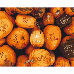 Товари для малювання - Картина за номерами Brushme Гарбузові орнаменти (BS53830) Товари для малювання - Картина за номерами Brushme Гарбузові орнаменти (BS53830)