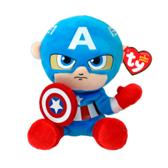 Персонажі мультфільмів - М’яка іграшка TY Marvel Капітан Америка 15 см (44002)