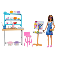 Ляльки - Ігровий набір Barbie Self-care Арт-студія Прояви себе (HCM85)