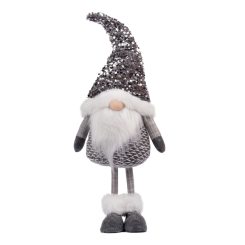 Персонажі мультфільмів - Новорічна м'яка іграшка Novogod'ko "Гном" срібна паєтка 52 см 973730 Сріблястий