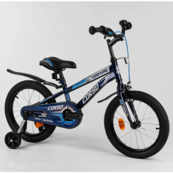 Велосипеды - Велосипед CORSO 16" (собран на 75%) Black/Blue (101969)