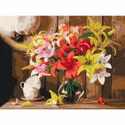 Товари для малювання - Картина за номерами Brushme Барвистий букет лілій (BS52767) Товари для малювання - Картина за номерами Brushme Барвистий букет лілій (BS52767)