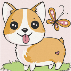 Товары для рисования - Картина по номерам Art Craft Щенок корги 30 х 30 см (15541-AC)