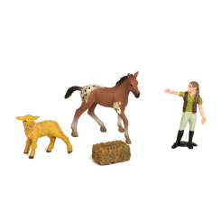 Фігурки тварин - Набір фігурок Kids Team Ферма Лоша та ягня (Q9899-T1/3)