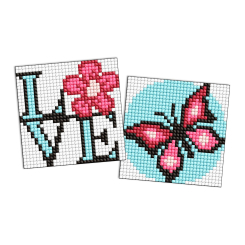 Мозаика - Алмазная мозаика на магните Идейка Грациозная бабочка 9 х 9 см 2 шт (AMG1061)