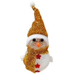 Ночники, проекторы - Ночник новогодний "Снеговичок" Bambi СХ-4-04 LED 15 см золотистый (63944)