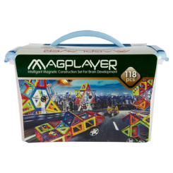 Магнитные конструкторы - Конструктор Magplayer Магнитный набор 118 элементов (MPT-118)