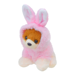 Мягкие животные - Мягкая игрушка Shantou Собачка в костюме зайчика розовая 25 см (K40808/2)