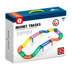 Магнітні конструктори - Магнітний конструктор Dezhi Дорога з машинкою 27 деталей (HD387A)