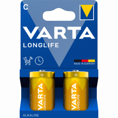 Аккумуляторы и батарейки - Батарейки VARTA Longlife C BLI 2 ES (4008496129195)