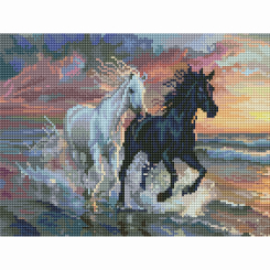 Товары для рисования - Алмазная мозаика Brushme Лошади на побережье (RDBS7022)