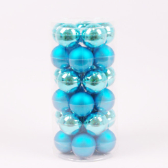 Аксесуари для свят - Кульки скляні Flora D-5.7 см 30 шт Блакитний (44507) (MR62927)