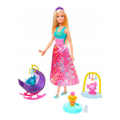 Куклы - Набор Barbie Dreamtopia Сказочная забота в длинном платье (GJK49/GJK51)
