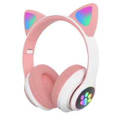 Портативні колонки та навушники - Навушники Котячі вушка Cute Headset 280ST Bluetooth MicroSD FM-Радіо Рожеві+Карта пам'яті 32Gb (AN 23868/5)