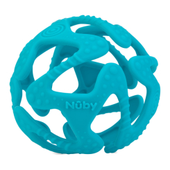 Погремушки, прорезыватели - Прорезыватель Nuby Мяч силиконовый голубой (6836/6836aqua)