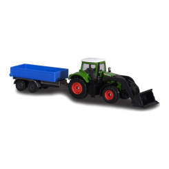 Транспорт і спецтехніка - Автомодель Majorette Дорожня допомога Зелений трактор із ковшем та причепом (2053154/9)