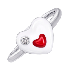 Ювелірні прикраси - Каблучка UmaUmi Symbols Серце в серці з біло-червоною емаллю та фіанітом (2210000018839) Ювелірні прикраси - Каблучка UmaUmi Symbols Серце в серці з біло-червоною емаллю та фіанітом (2210000018839)