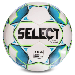 Спортивні активні ігри - М'яч футзальний SELECT Z-SUPER-FIFA-WG №4 Білий-Зелений-Синій