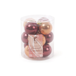 Аксесуари для свят - Набір ялинкових кульок BonaDi D-4 см 12 шт Червоний з помаранчевим (147-001) (MR62512)