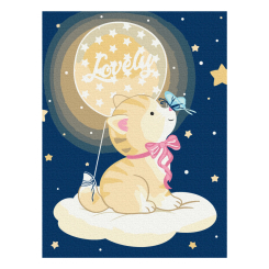 Товари для малювання - Картина за номерами Brushme Котик на хмаринці (KBS0095)