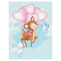 Товари для малювання - Картина за номерами Brushme Друзі оленятка (KBS0097) Товари для малювання - Картина за номерами Brushme Друзі оленятка (KBS0097)