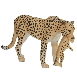 Фігурки тварин - Фігурка Mojo Cамка гепарда з дитинчам (387167)